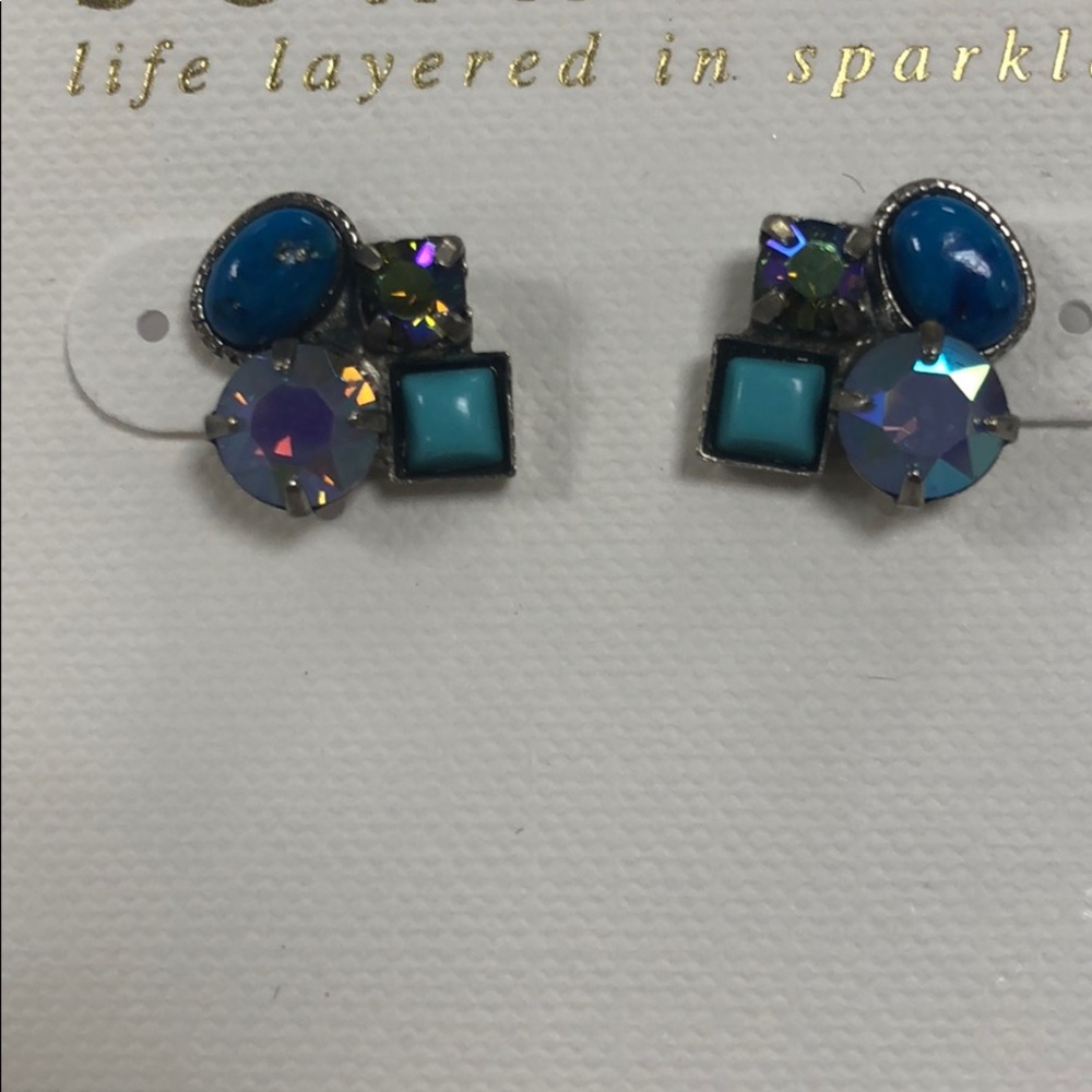 Sorrelli Little Semi Precious & Crystal Stud,NWT - Picture 5 of 10
